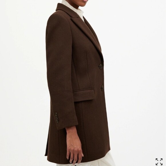 Madewell Blazer Coat in Insuluxe Fabric color Heather Cold Brew size 2 - Picture 3 of 16